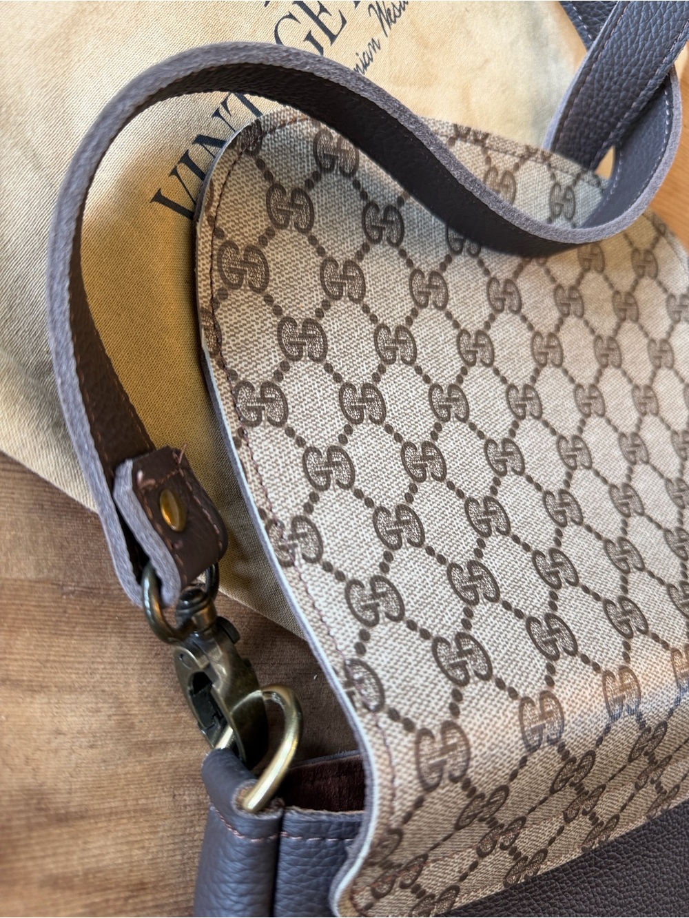 Gucci beige GG Monogram Crossbody Bag By Vintage Boho Bags NEW The Odyssey - Picture 5 of 11